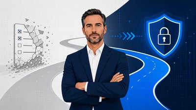 Microsolve SecureStart — a calm, strategic response to the Essential Eight retirement, underpinned by SMB1001 certification.