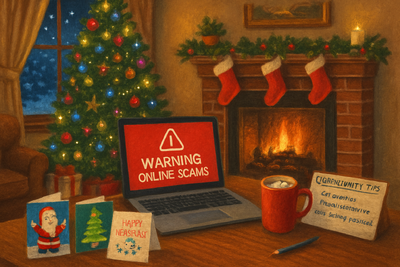 Be cyber safe this festive season. Beware of holiday themed scams