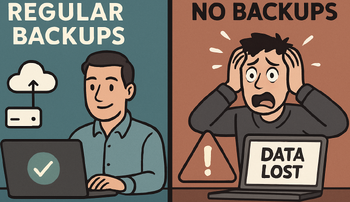 Reliable business data backups preventing data loss and downtime in secure server room