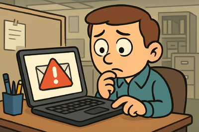 Employee spotting a phishing email during cyber security staff training