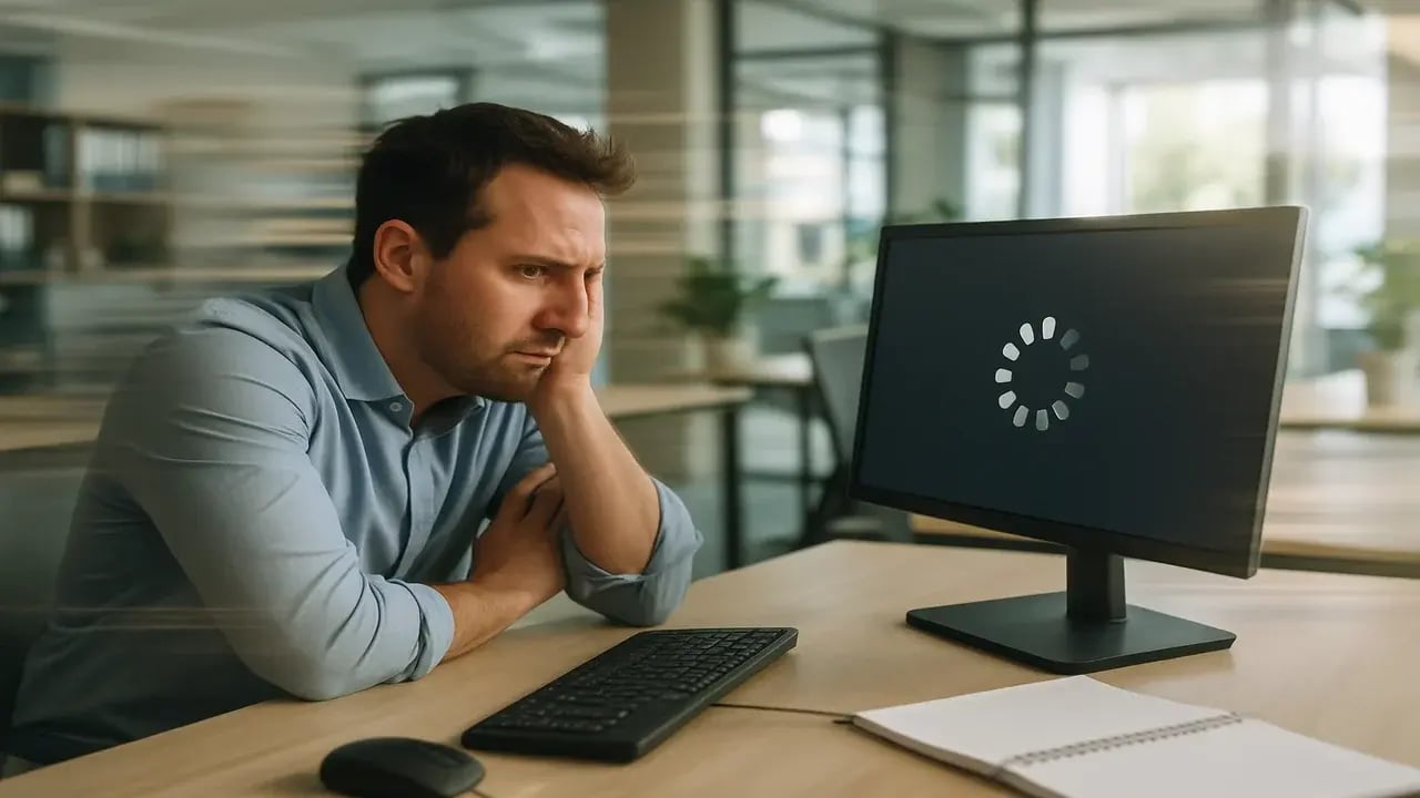 Staff waiting on slow computers impact business productivity.