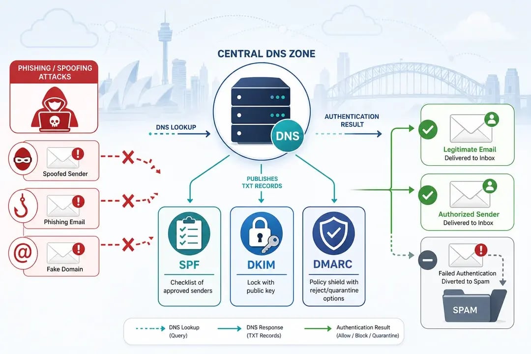 DNS protects email from phishing and spoof attacks