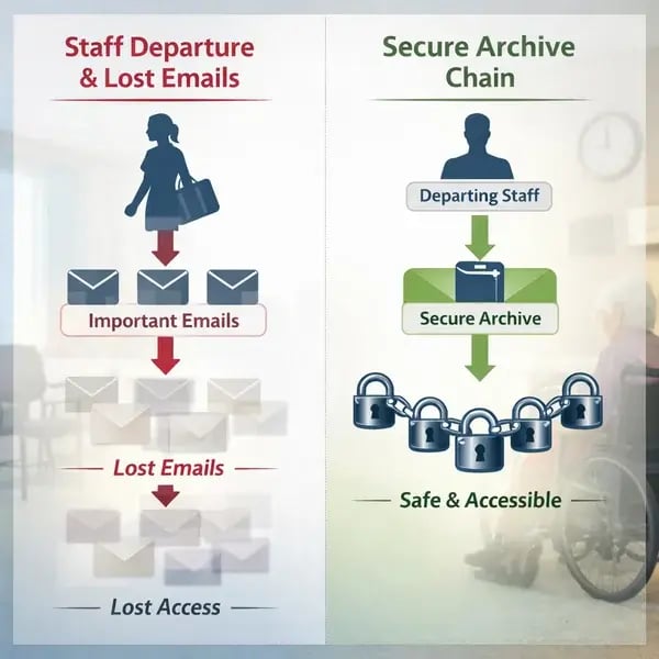 Microsolve's immutable email archive protects emails from staff departures